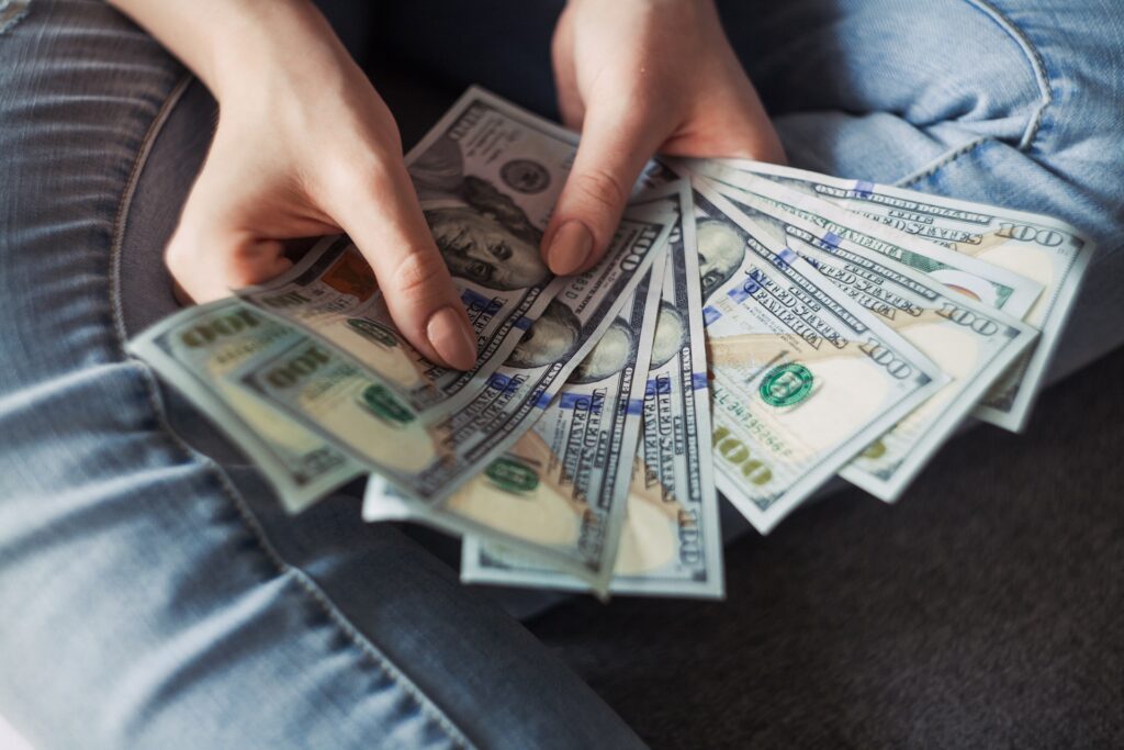 someone is holding money