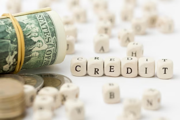 Credit written in scrabble letters and banknotes