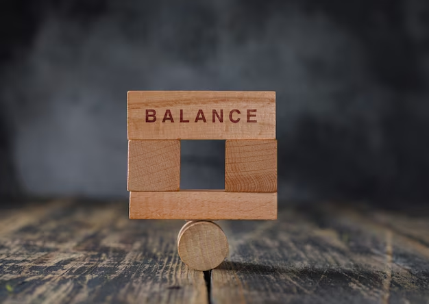 Wooden cubes with the inscription balance