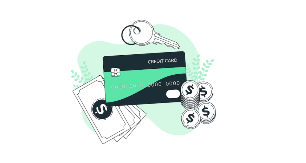 hook and two credit cards on keyboard
